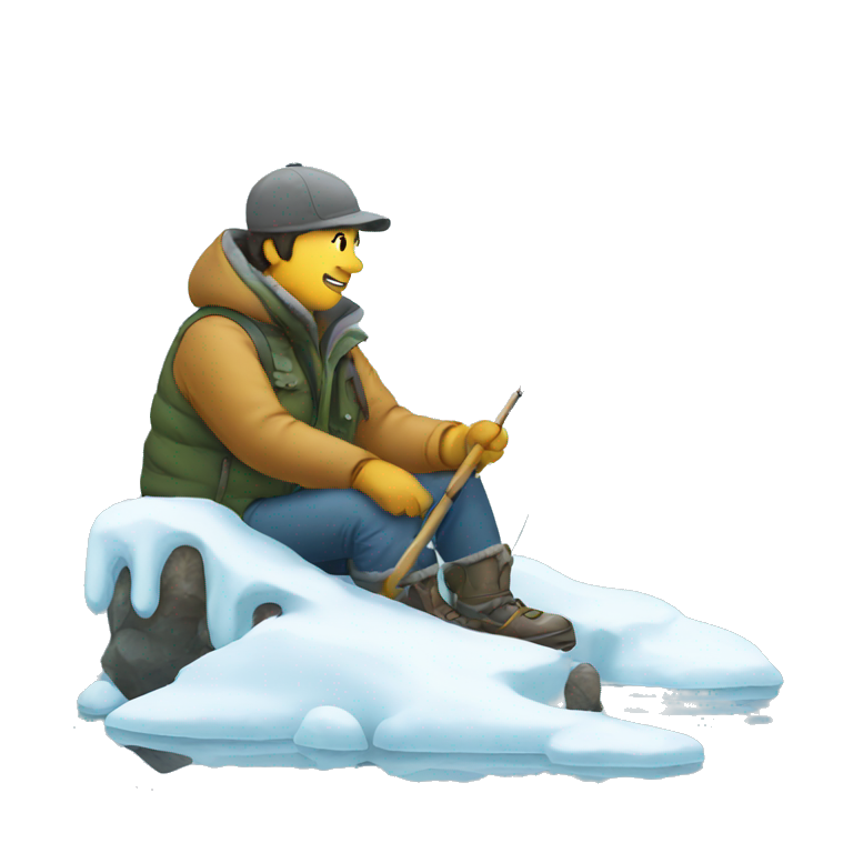 winter fishing snow emoji