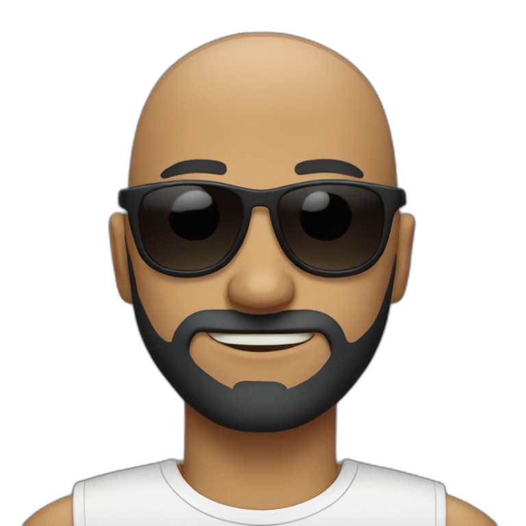bald guy with beard and sunglasses emoji
