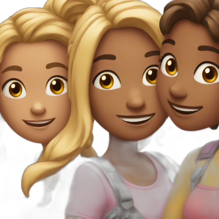 A group of 5 girls happy  emoji