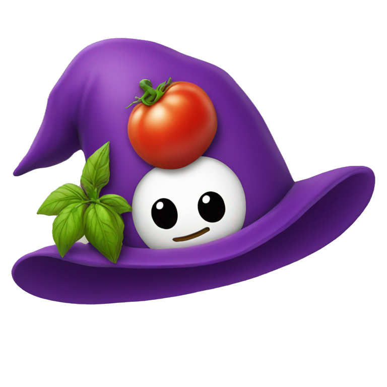 wizard tomato with a purple hat emoji