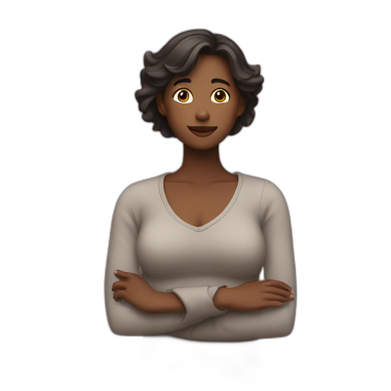 Woman holding up her chest emoji