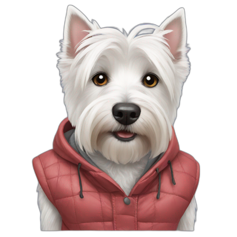 Westie in clothes emoji