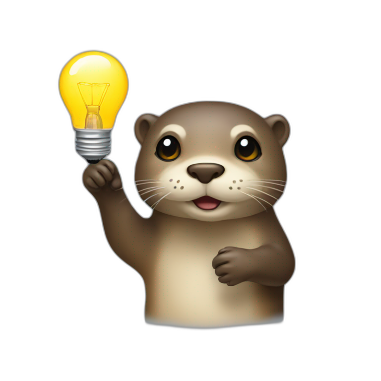 otter with ligthbulb above head emoji