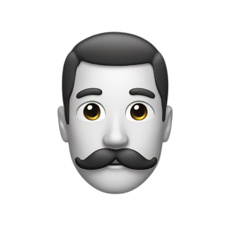 black and white moustache emoji