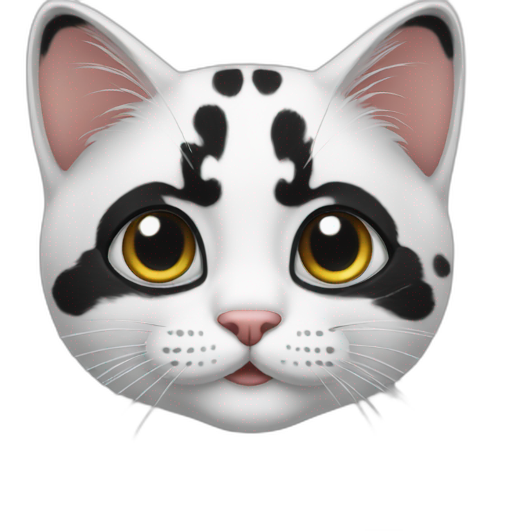 white black spotted cat emoji