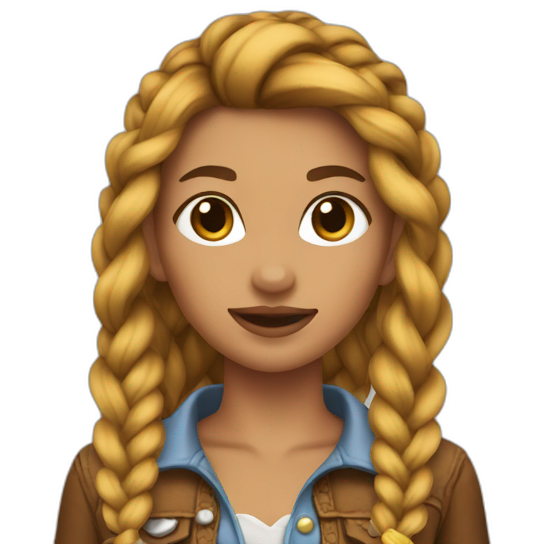 cowgirl braided hair emoji