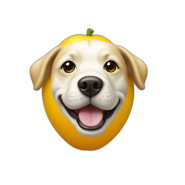 dog that looks like yuzu fruit emoji