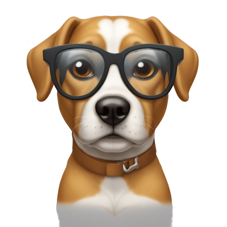 chien avec des lunettes emoji