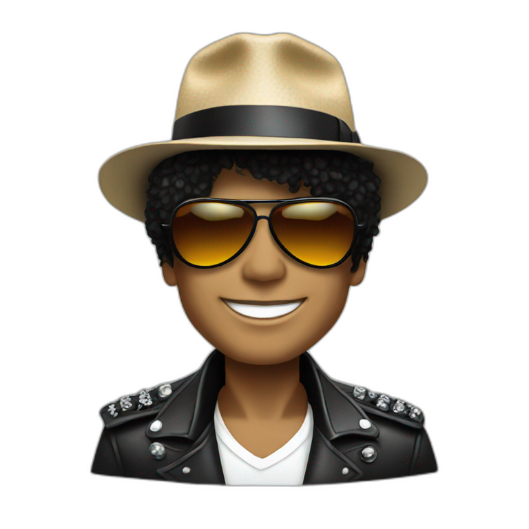 Michael jackson with hat and sunglasses emoji