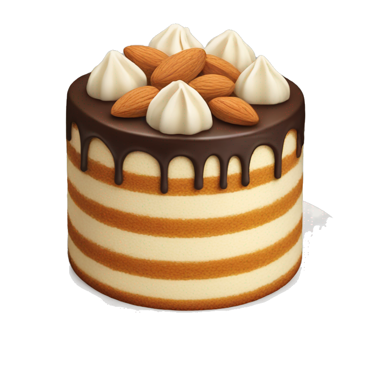 cake with almond on top emoji
