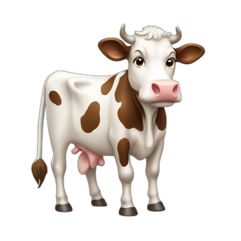 Cow holding milk emoji