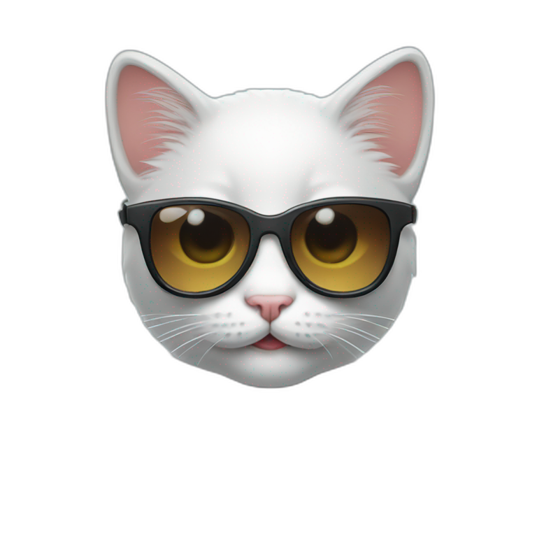 cool  kitten with sunglasses smiling emoji