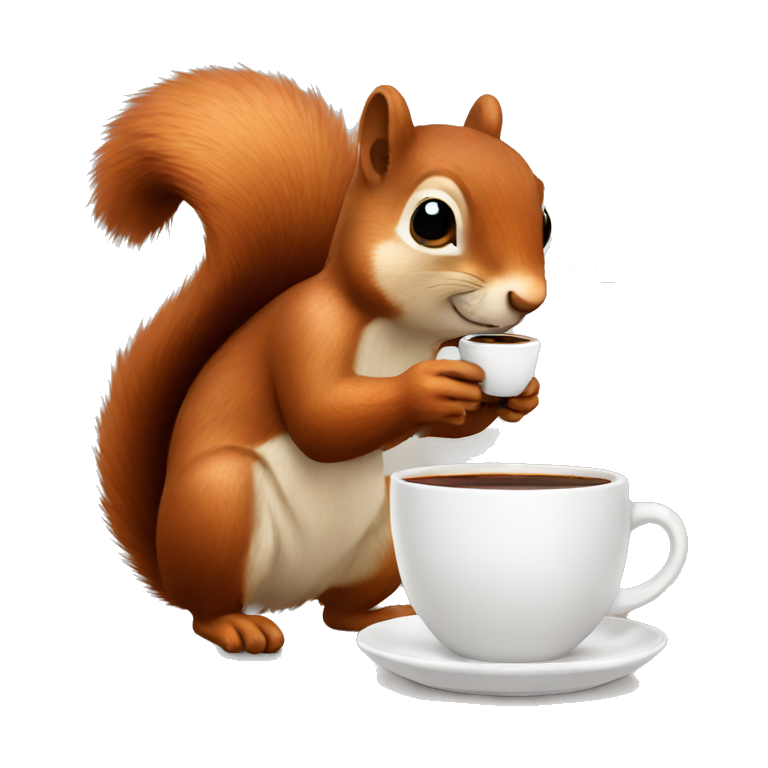 Squirrel drinking coffee emoji