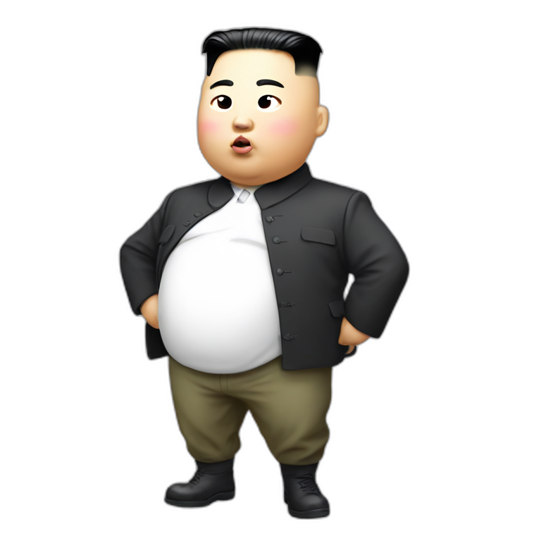 extreme fat Kim jong un carry cute nuclear weapon emoji