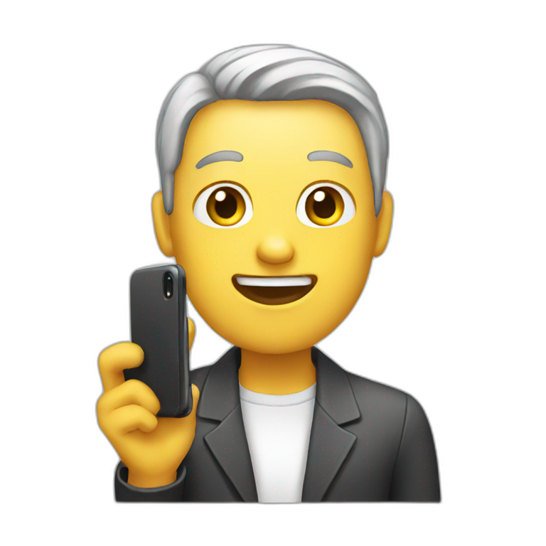 using phone with live emoji