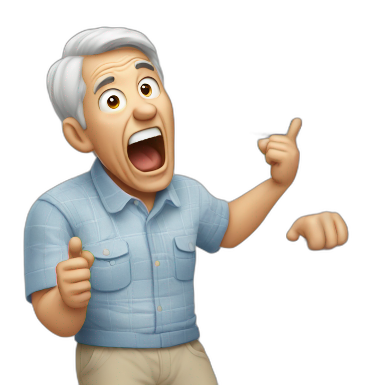 old man screaming at air conditioner emoji