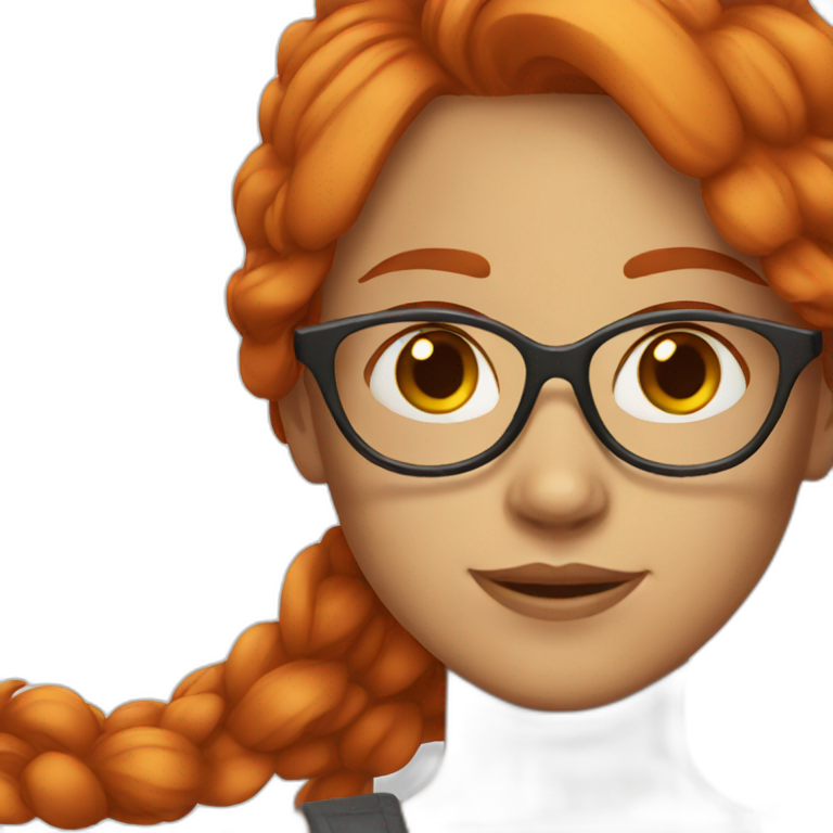 Red haired girl with glasses emoji