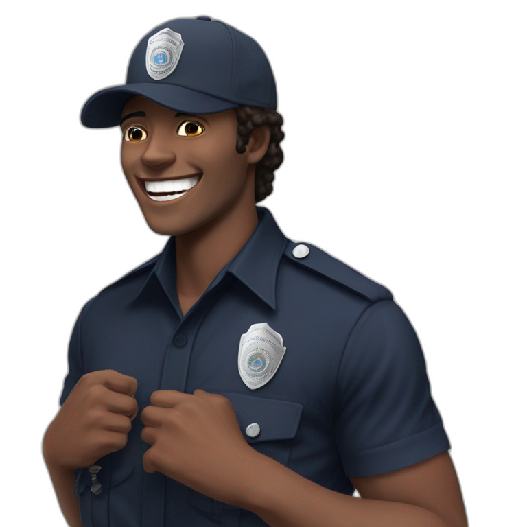 boys in police uniform smiling emoji