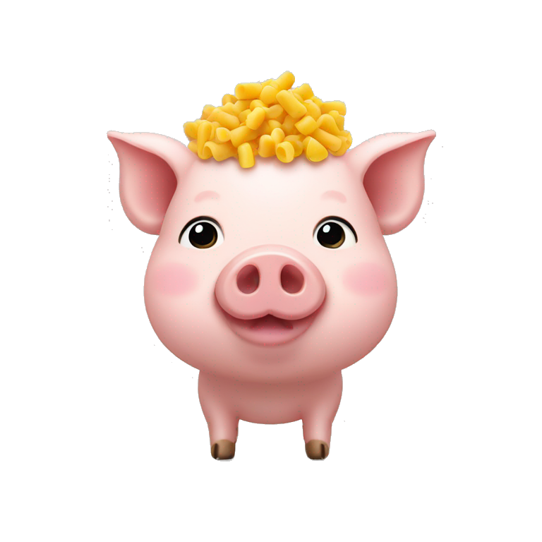 Little pig with yellow Macaroni hair emoji