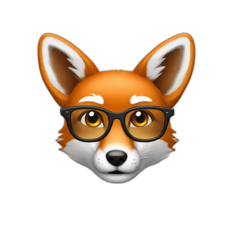 renard avec des lunettes emoji
