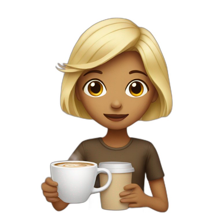 Girl with coffee emoji
