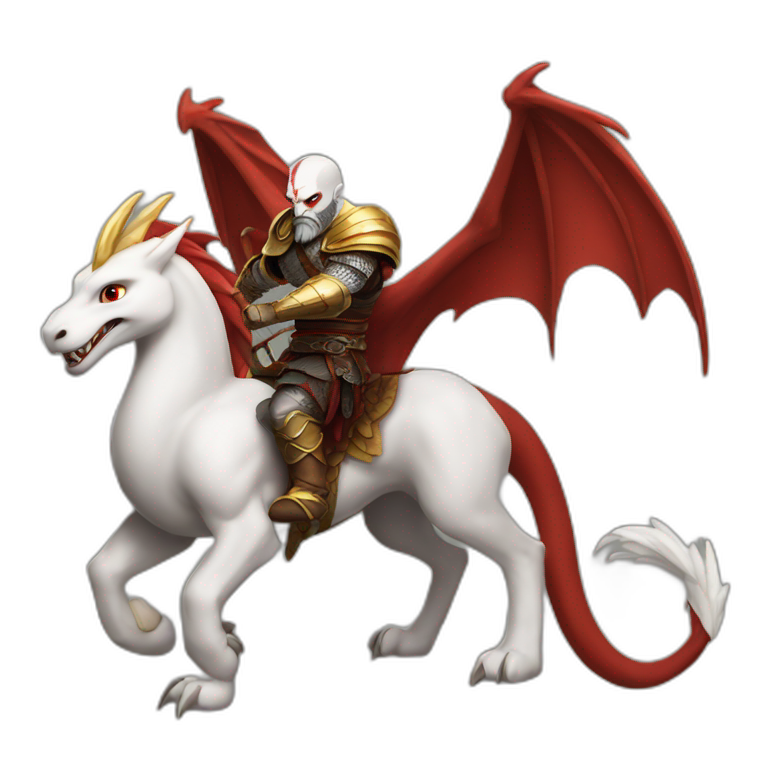 kratos riding a dragon emoji