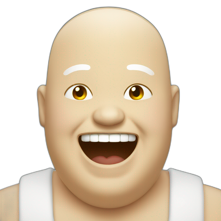 fat white bald guy laughing emoji