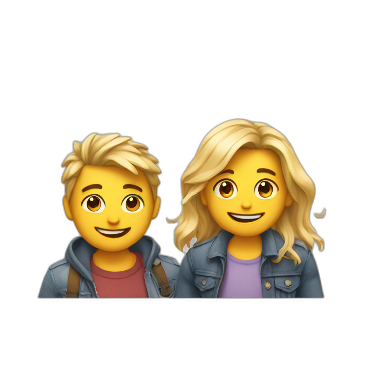 Two best friends hanging out emoji