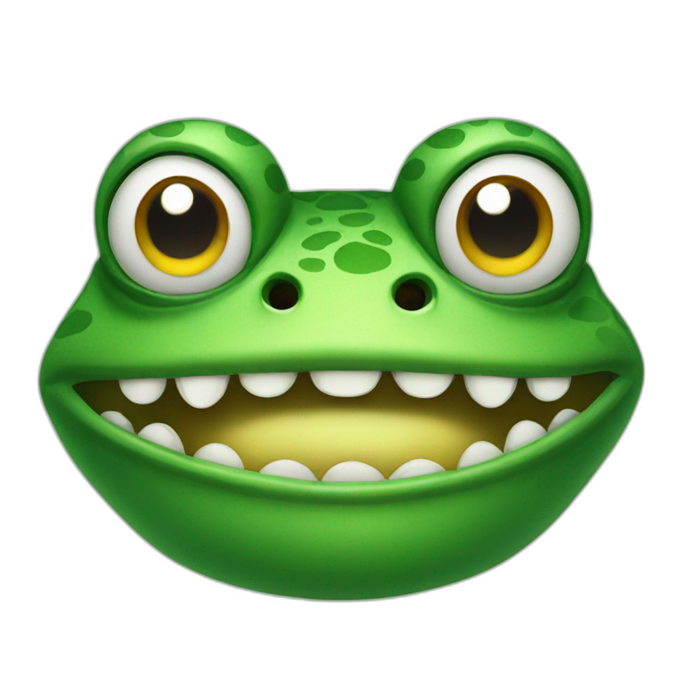 angry frog with teeth  emoji