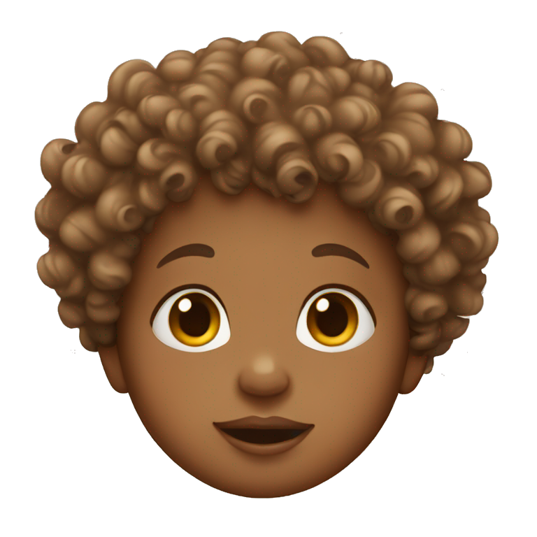 curly haired brown baby emoji