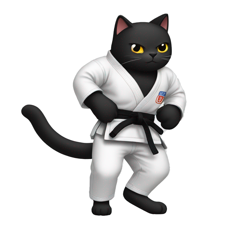 Black cat Black belt jiu-jitsu  emoji