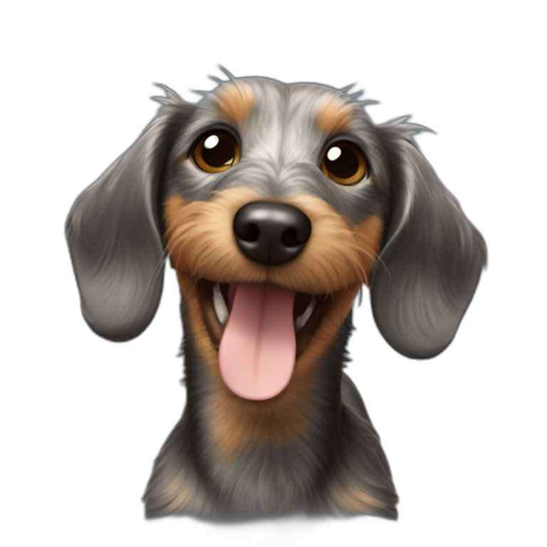 Happy wire-haired dachshund emoji