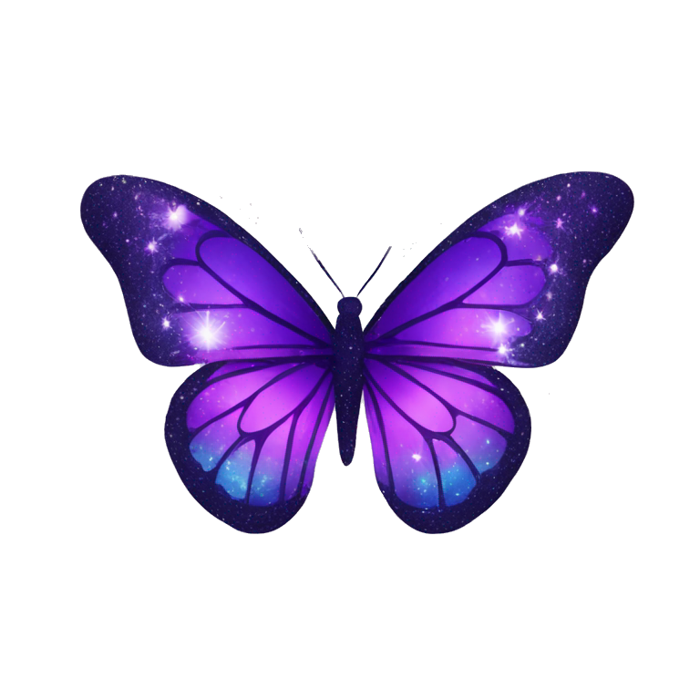 Purple-Shiny-Gem-Crystal-Glitter-Galaxy-Gradient-Sparkle-Stars-Glass-Butterfly emoji