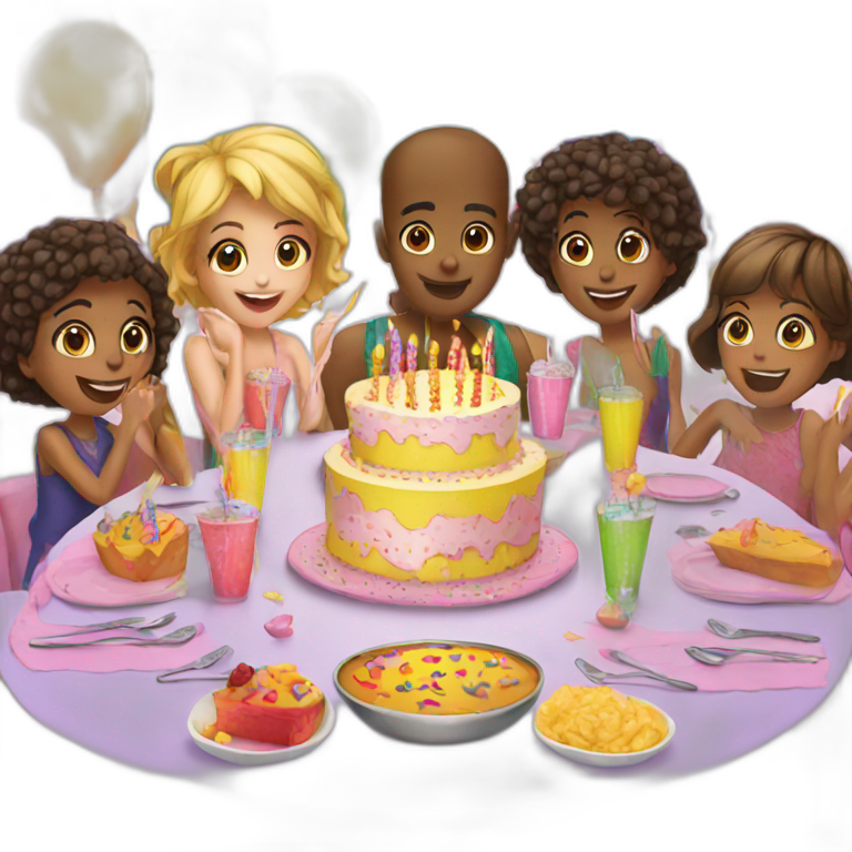 Birthday party table emoji
