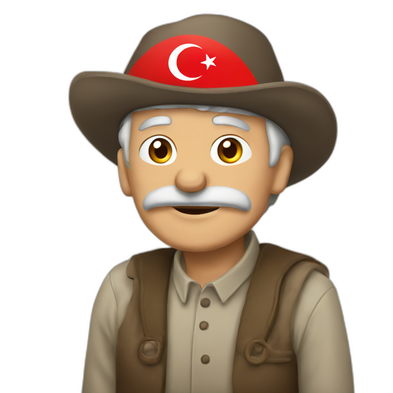 old man with Turkiye flag emoji