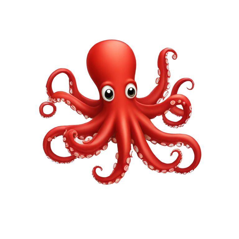 red cartoon octopus running away emoji