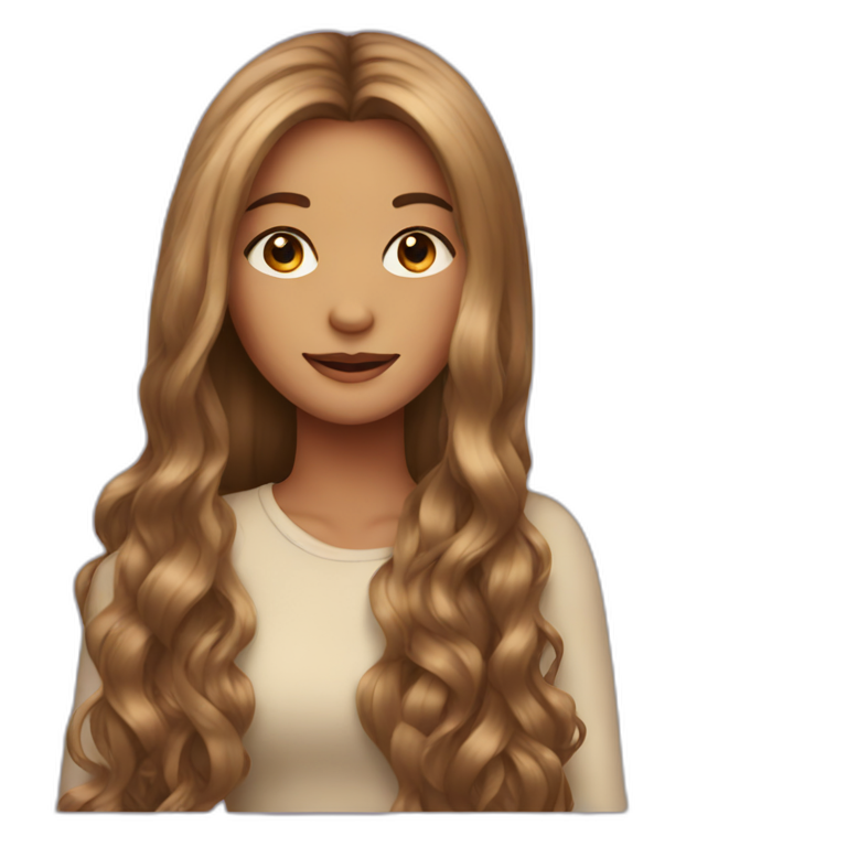 A girl with long, beautiful hair emoji