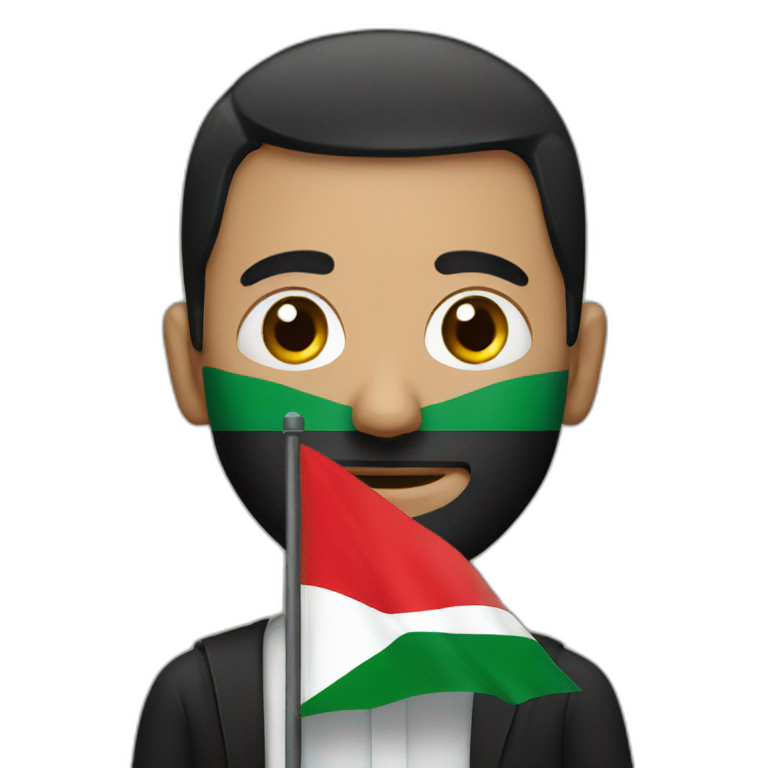 Man with Palestinian flag  emoji