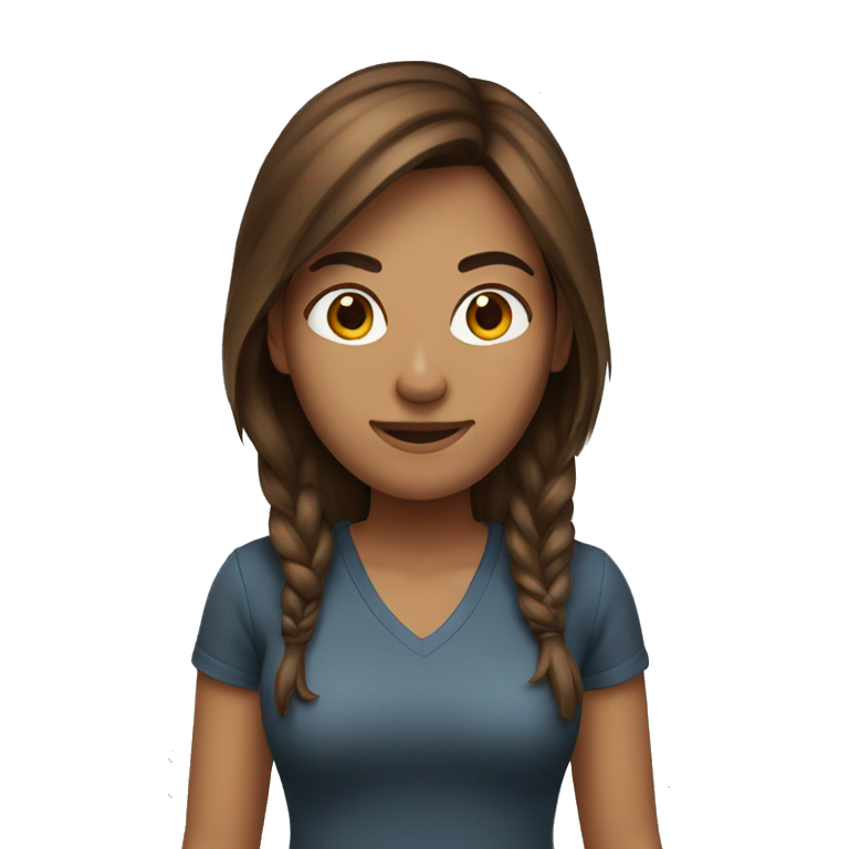 Brown hair woman gaming emoji