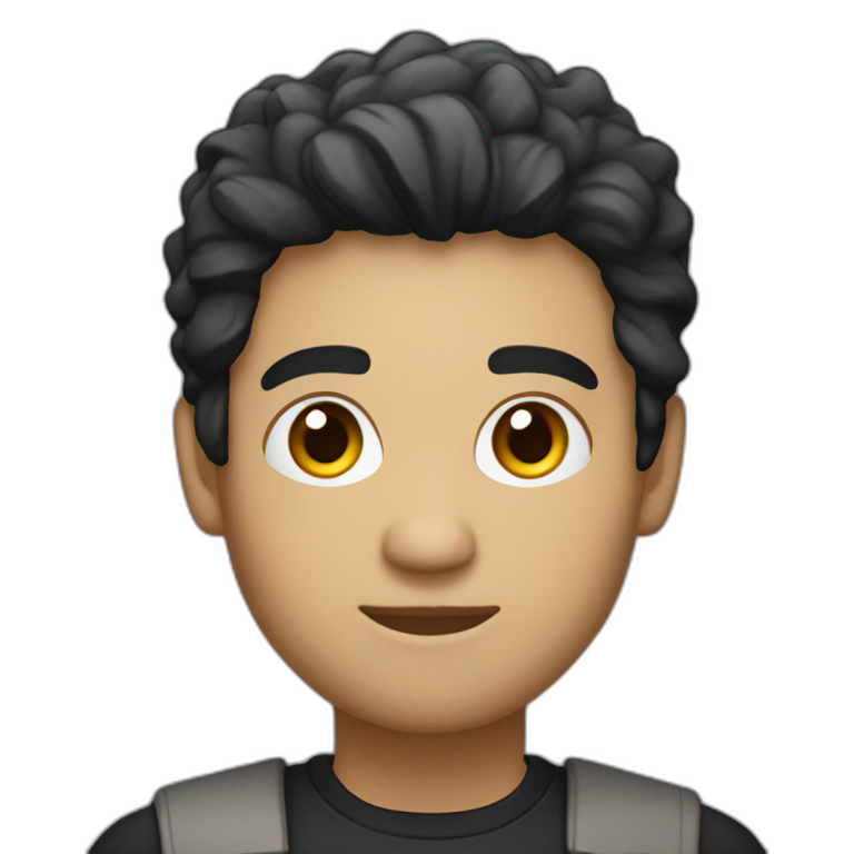 developer with macbook in front, light skin tone and black hair styled emoji