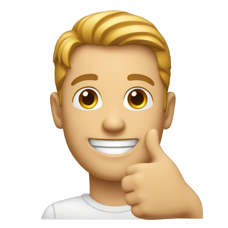 smiling man showing thumbsup emoji