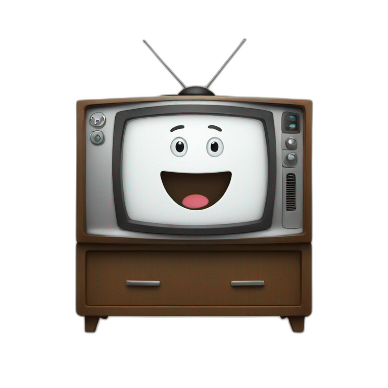 A TV with a thumbs up on the screen emoji
