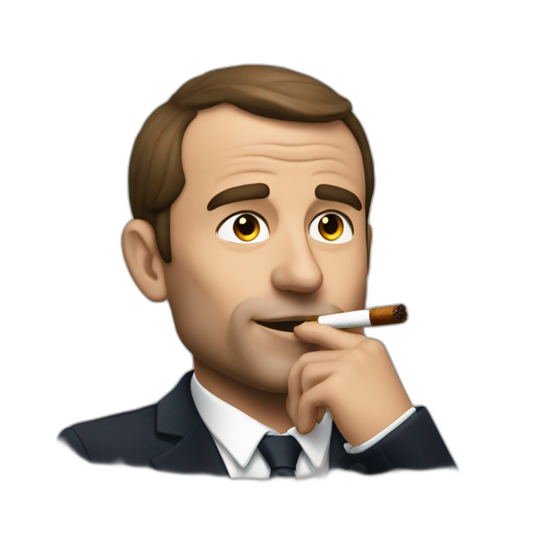 macron smoking a cigar emoji