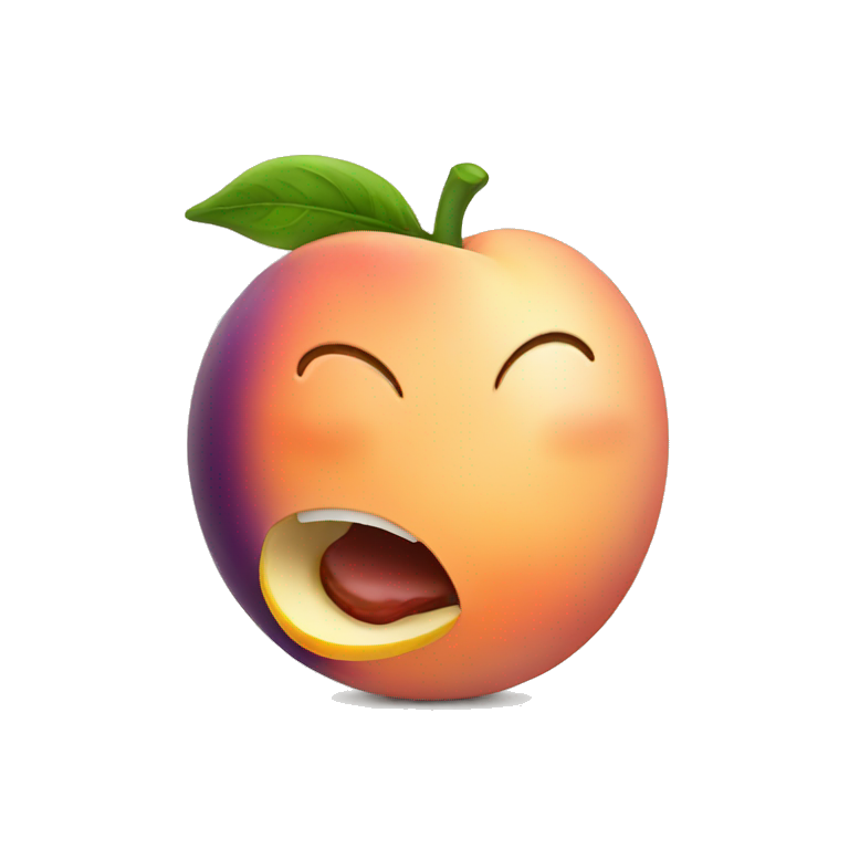 peach eating eggplant emoji