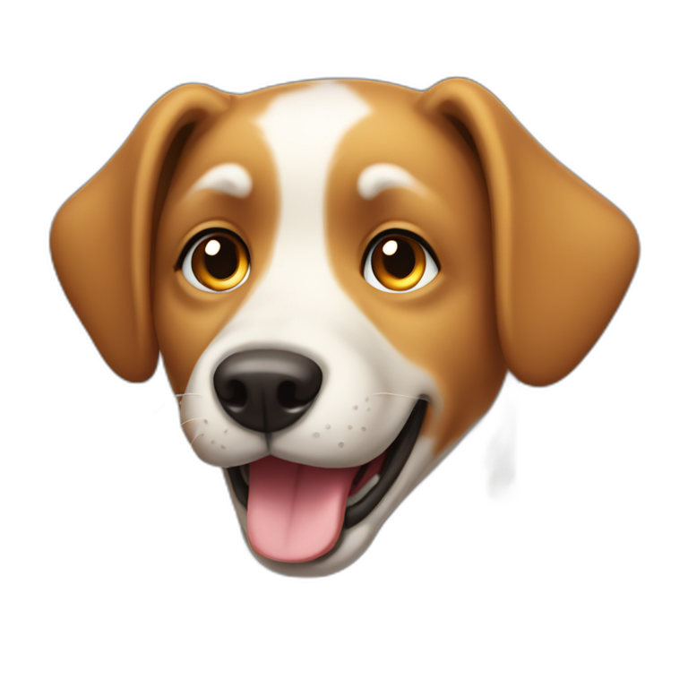 dog smiling and blinking an eye emoji
