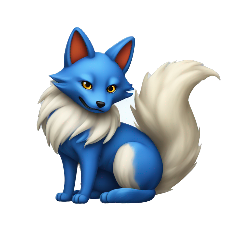 blue nine tail kitsune emoji