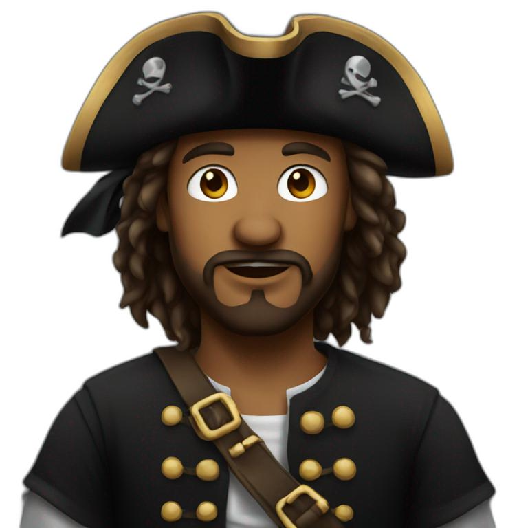 pirate wearing black tshirt emoji