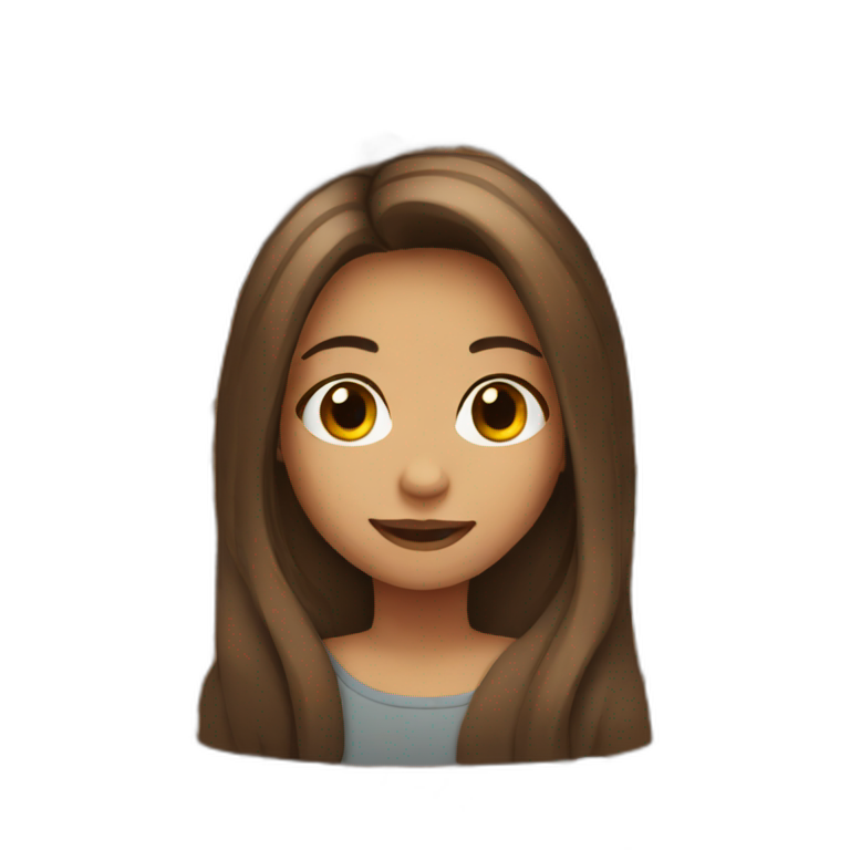 girl with brown long open hair emoji