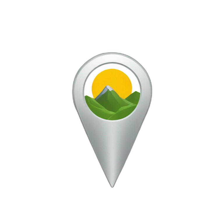 location pin with mountain inside emoji