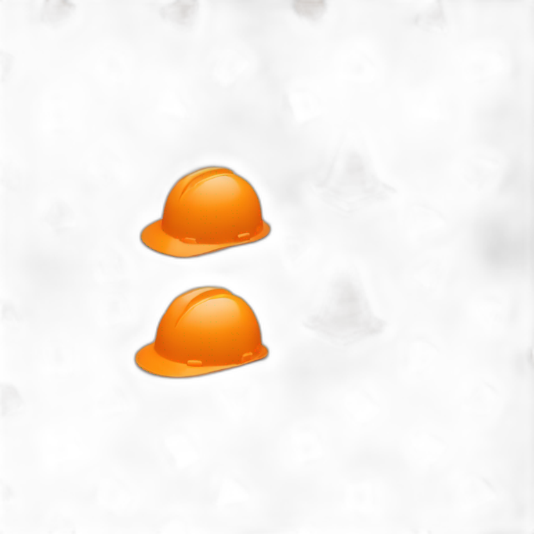 construction helmet with orange construction cone logo emoji